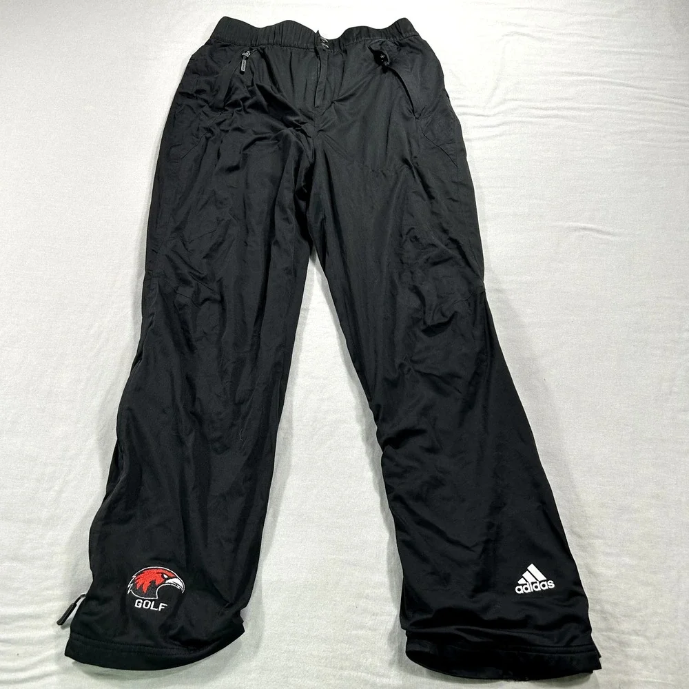 Adidas Golf Pants Mens Small Black Woven Simpson University Red Hawks‎
